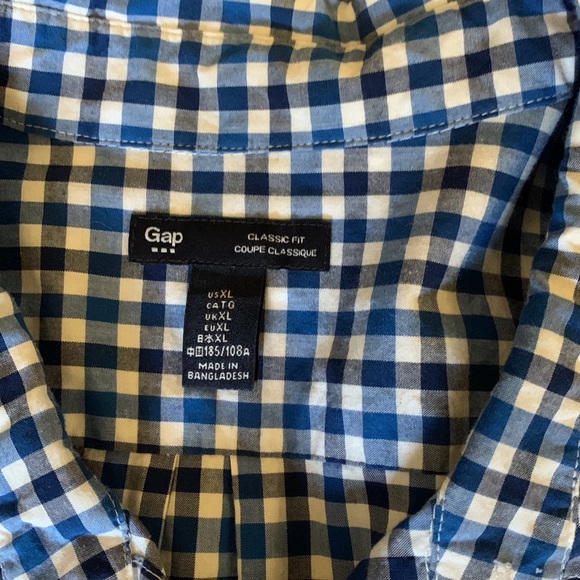 Gap blue plaid long sleeve button up shirt - Picture 2 of 3